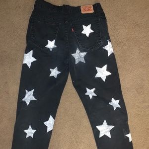 hand-painted star print vintage levis